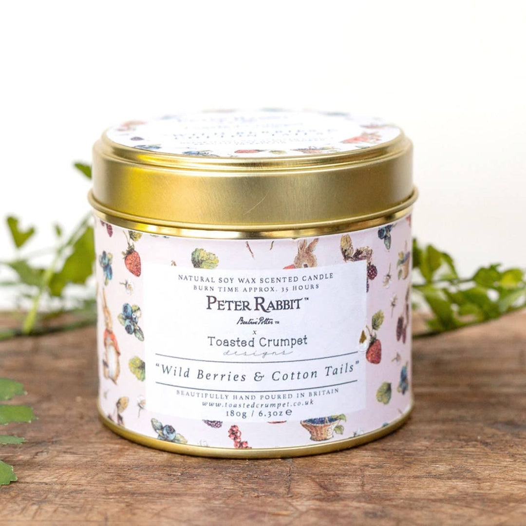 Flopsy "Wild Berries&Cotton Tails" Candle in a Matt Gold Tin