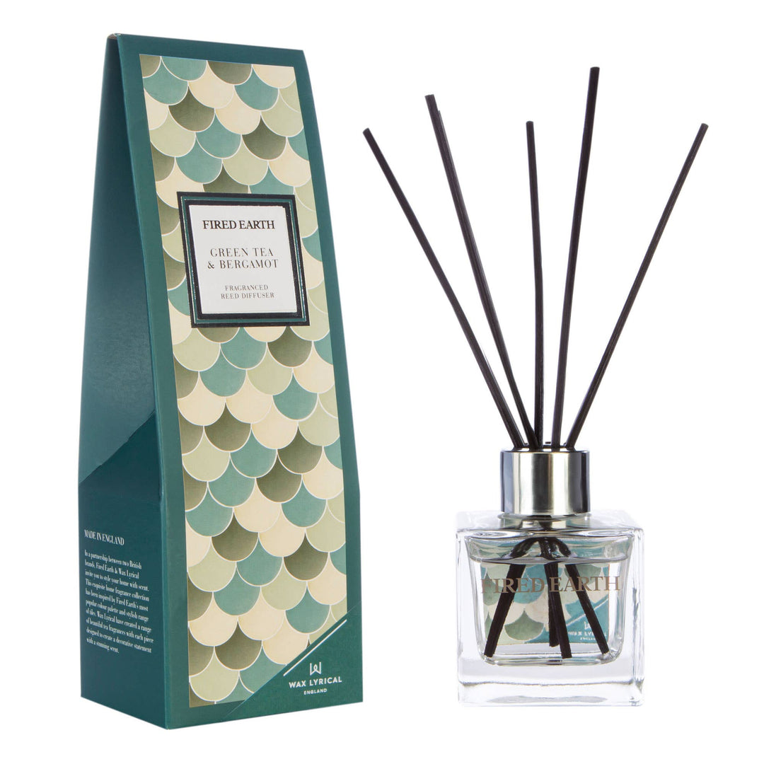 Fired Earth Reed Diffuser 100ml, Green Tea & Bergamot