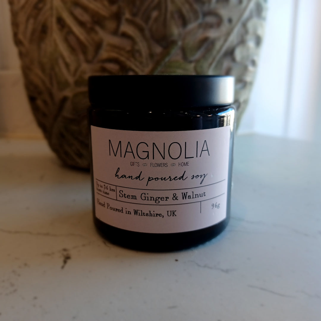 Magnolia the Florist Branded Stem Ginger and Walnut Soy Scented Candle 96g