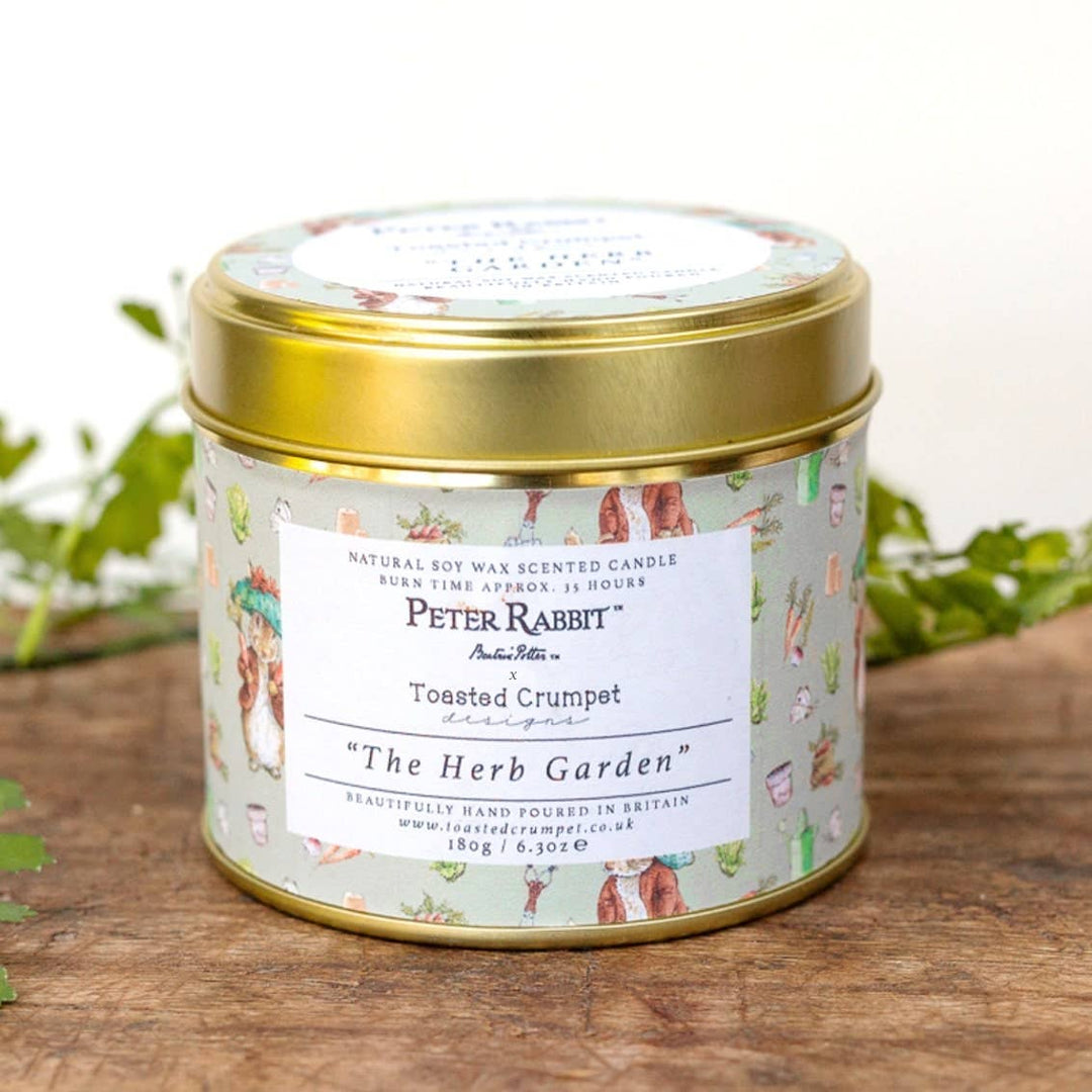 Benjamin Bunny "The Herb Garden" Candle in a Matt Gold Tin