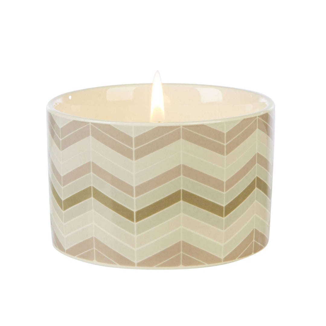 Fired Earth Candle Medium Ceramic Darjeeling & Damask Rose