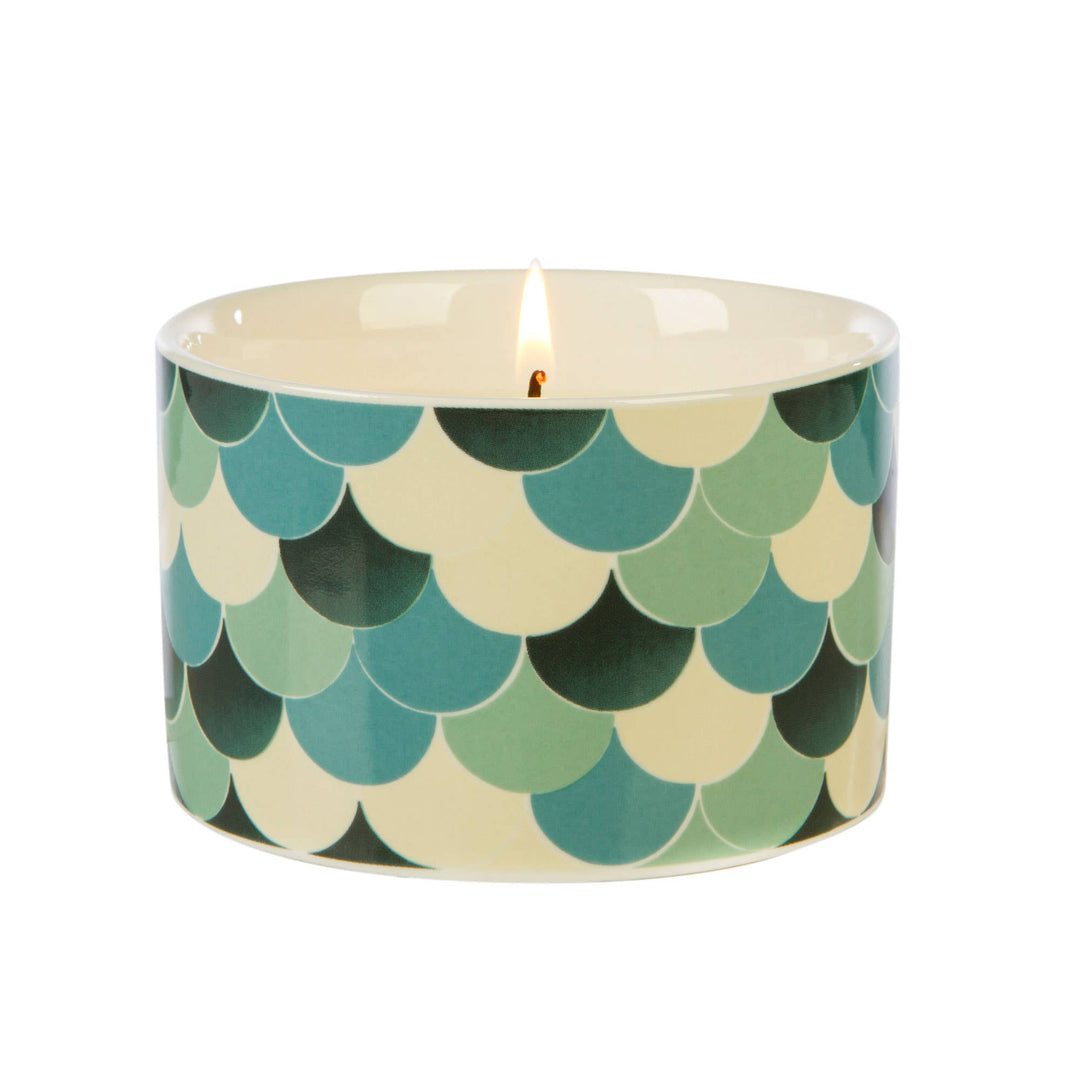 Fired Earth Candle Medium Ceramic Green Tea & Bergamot