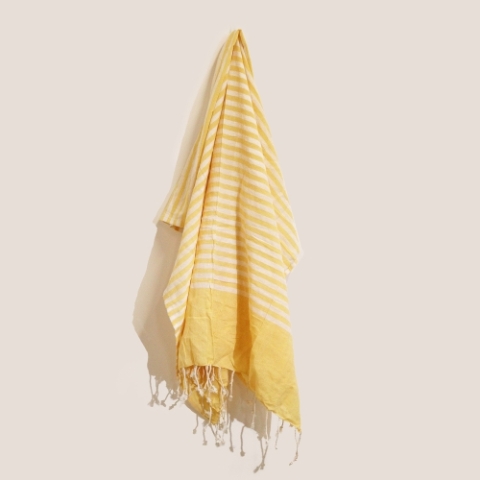 Cotton Pareo Throw in Sunny Yellow