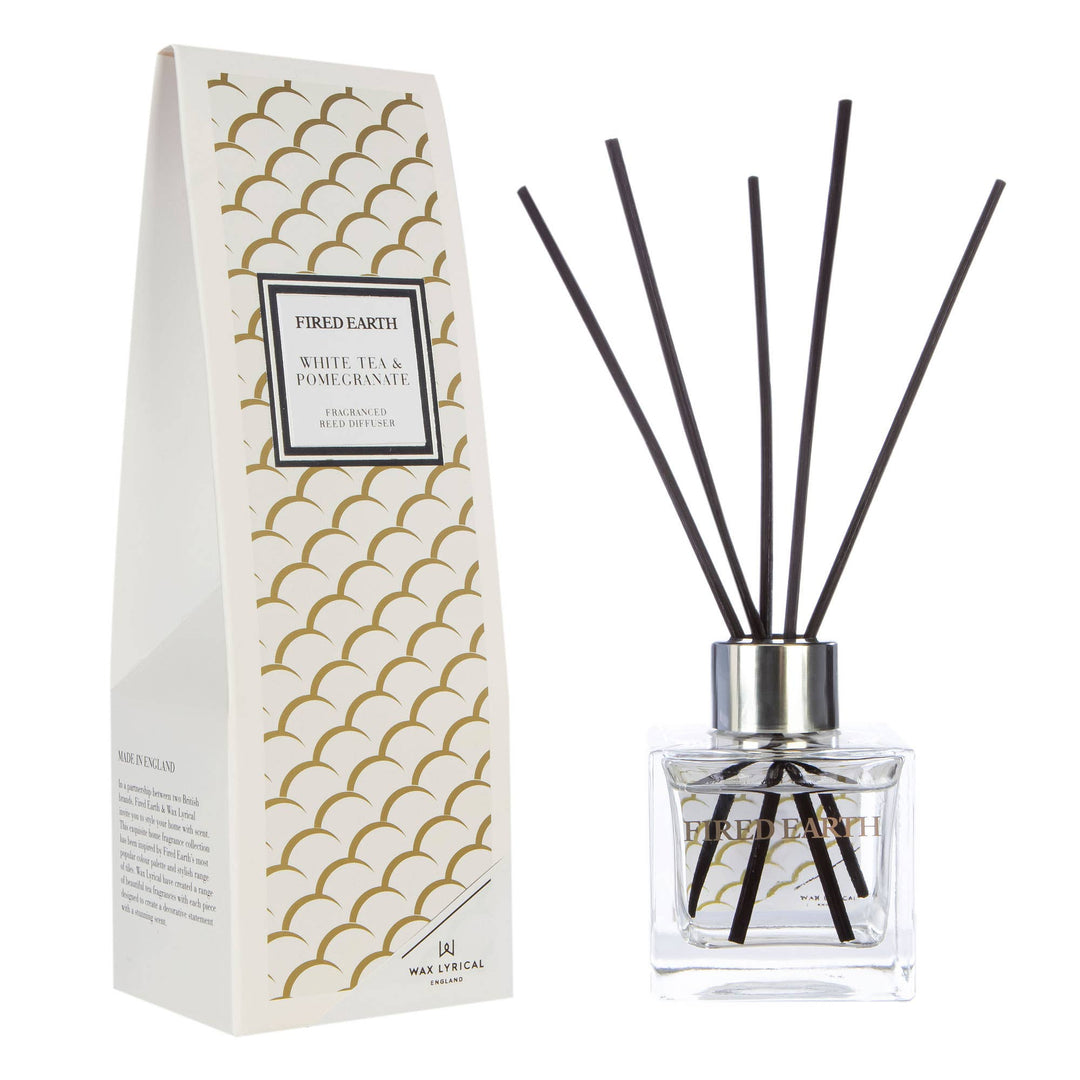 Fired Earth Reed Diffuser 100ml, White Tea & Pomegranate