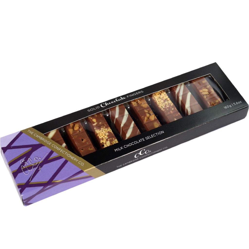 Box of assorted chocolates from The Cambridge Confectionery Company 160g Box of 9 Solid Fingers