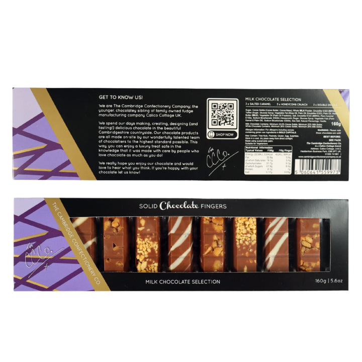 Box of assorted chocolates from The Cambridge Confectionery Company 160g Box of 9 Solid Fingers
