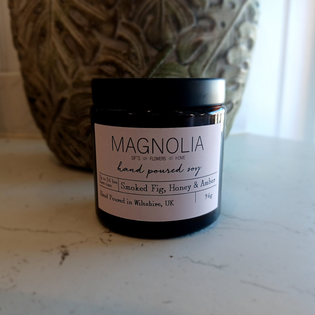 Magnolia the Florist BrandedSmoked Fog, Honey and Amber Soy Scented Candle 96g