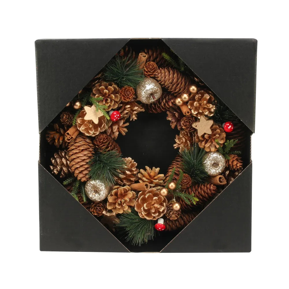 Artificial Wreath Woodland Gold Stars