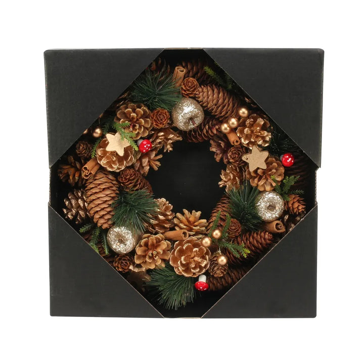 Artificial Wreath Woodland Gold Stars