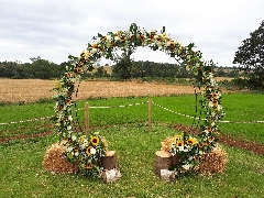 Sunflowers for a Stylishly Stormy August Wedding