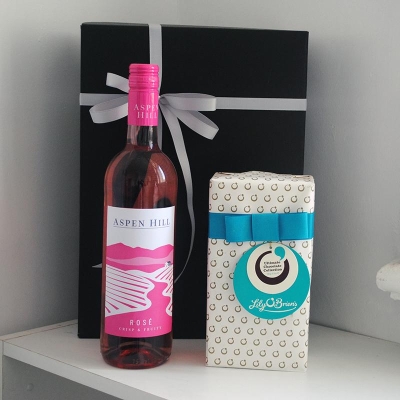 Rose Wine and Chocolates Gift Box