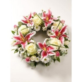 Rose and Lily Wreath