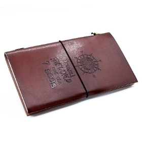 Handmade Leather Journal Travel the World