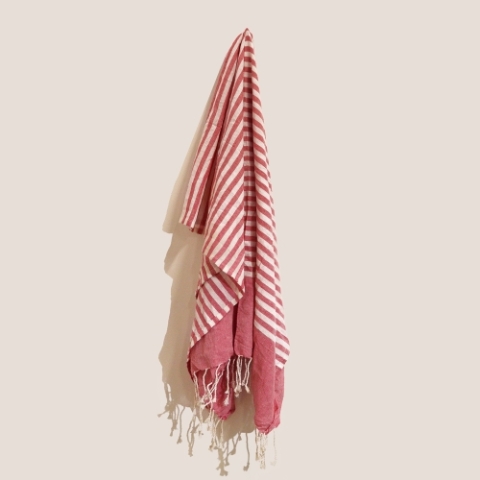 Cotton Pareo Throw in Hot Pink