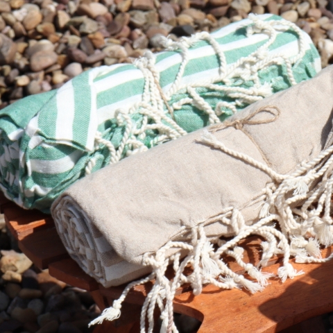 Cotton Pareo Throw in Picnic Green