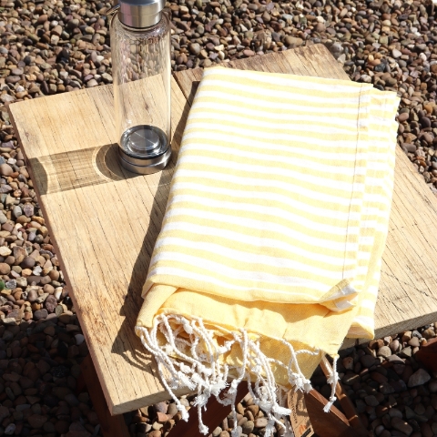 Cotton Pareo Throw in Sunny Yellow